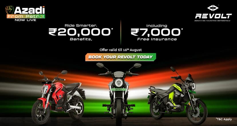 Revolt’s Azadi From Petrol: Save ₹20,000 including ₹7000 Free Insurance
